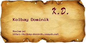 Kolbay Dominik névjegykártya